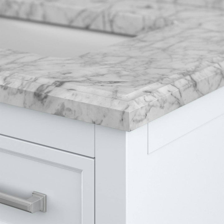 Affinity 31" Single Sink Vanity with White & Gray Carrara Marble Top - Design Element Bath Kitchen - Bathroom Vanity - White