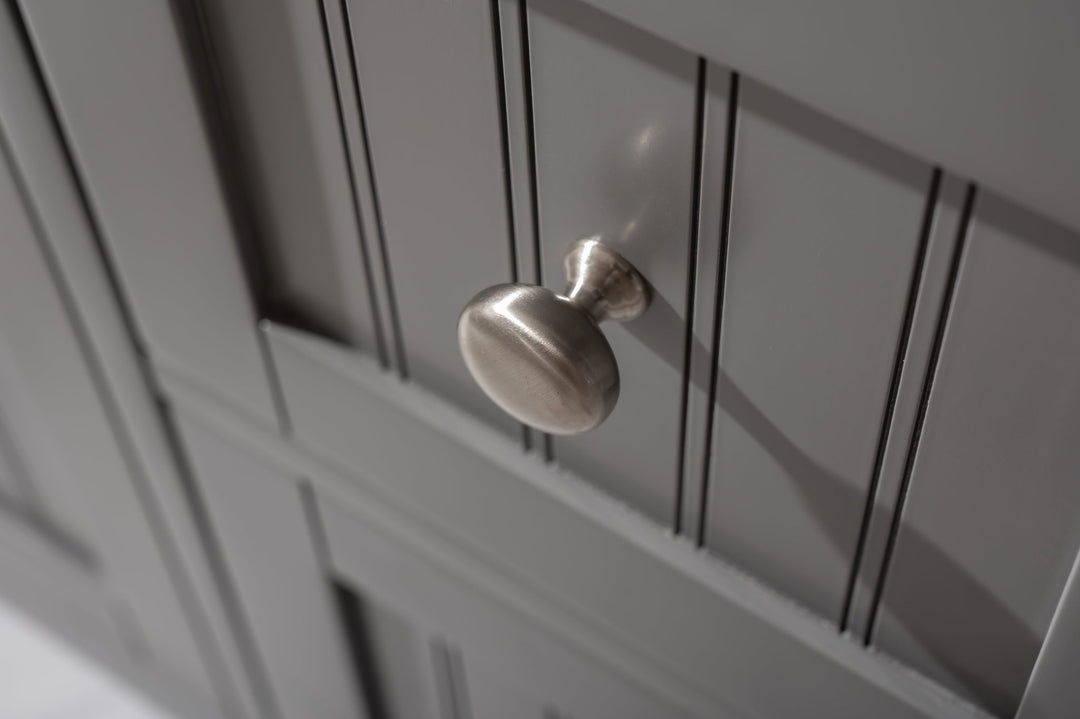 Burbank 54" Single Sink Vanity with Quartz Top - Design Element Bath Kitchen - Bathroom Vanity - Golden Oak with Matte Black Hardware