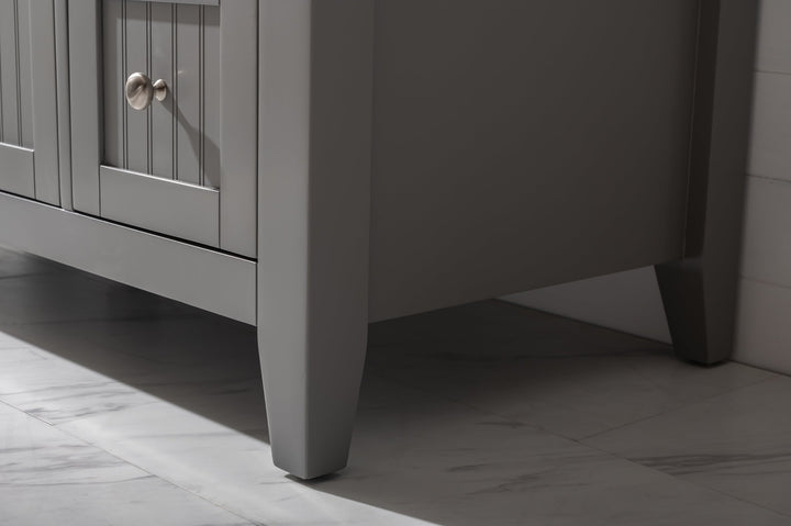 Burbank 54" Single Sink Vanity with Quartz Top - Design Element Bath Kitchen - Bathroom Vanity - Golden Oak with Matte Black Hardware