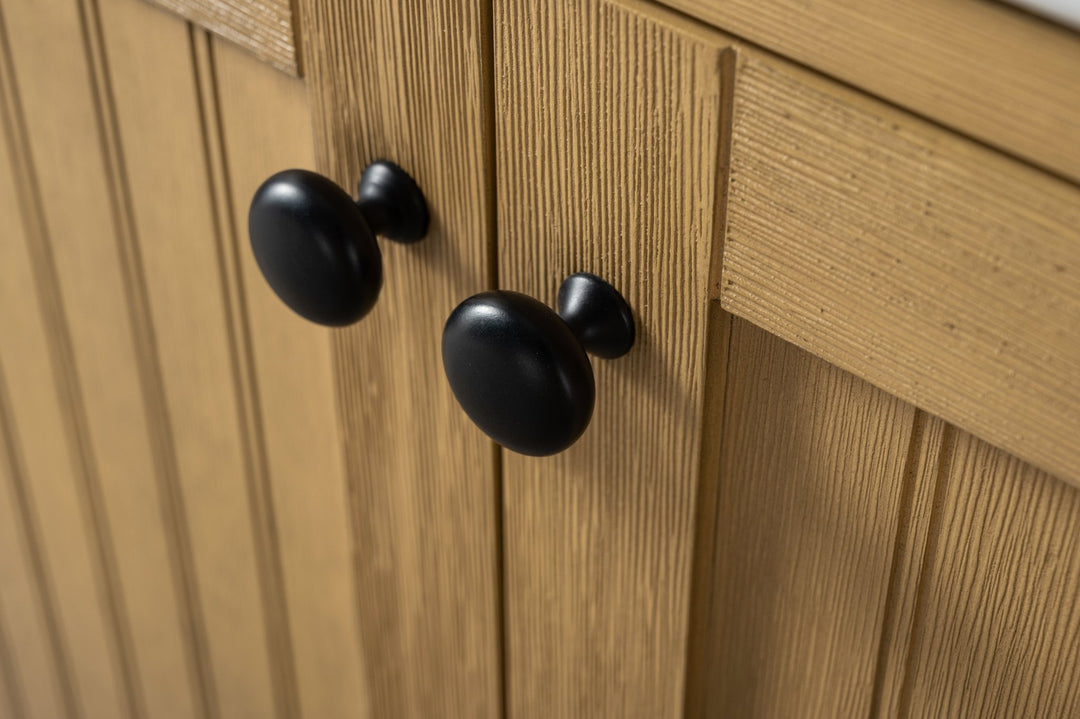 Burbank 54" Single Sink Vanity with Quartz Top - Design Element Bath Kitchen - Bathroom Vanity - Golden Oak with Matte Black Hardware