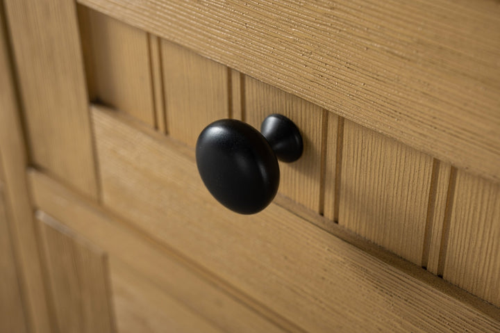 Burbank 54" Single Sink Vanity with Quartz Top - Design Element Bath Kitchen - Bathroom Vanity - Golden Oak with Matte Black Hardware