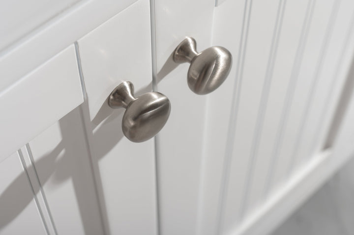 Burbank 54" Single Sink Vanity with Quartz Top - Design Element Bath Kitchen - Bathroom Vanity - Golden Oak with Matte Black Hardware