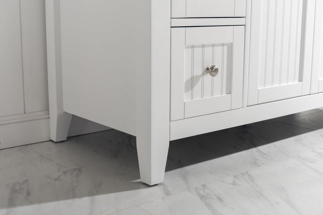 Burbank 54" Single Sink Vanity with Quartz Top - Design Element Bath Kitchen - Bathroom Vanity - Golden Oak with Matte Black Hardware