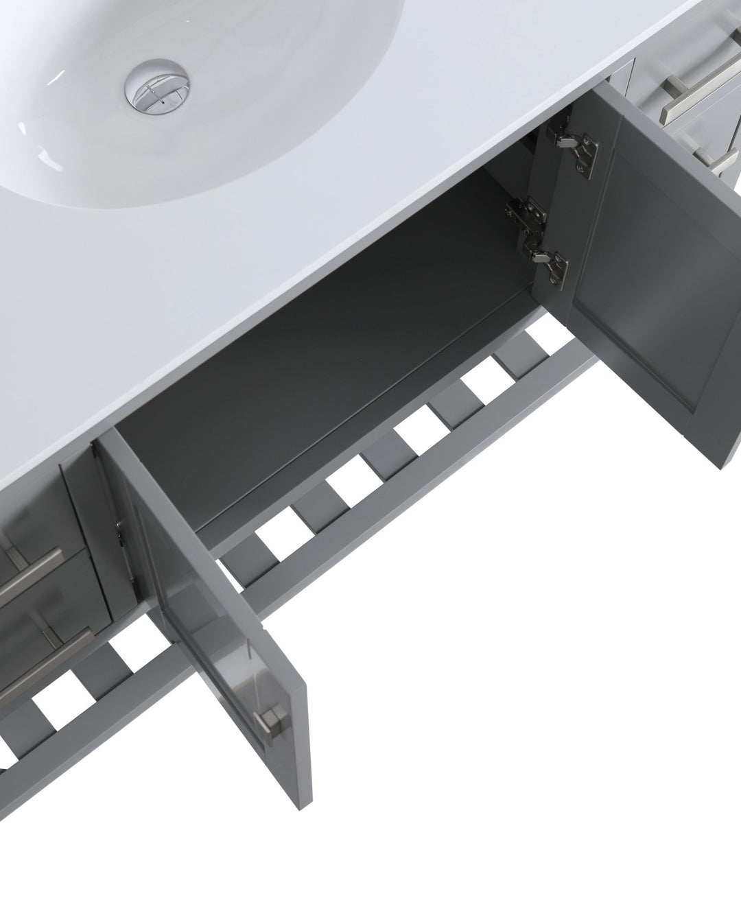 Monaco 48" Single Sink Bathroom Vanity Base Cabinet without Top - Design Element Bath Kitchen - Bathroom Vanity - Classic Gray