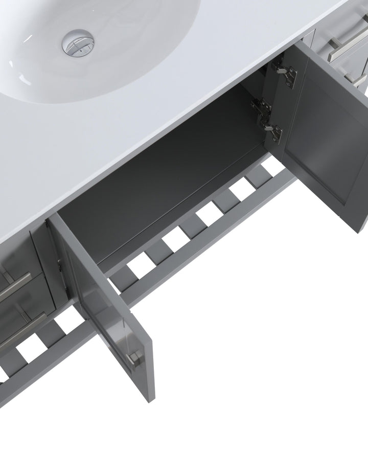 Monaco 48" Single Sink Bathroom Vanity Base Cabinet without Top - Design Element Bath Kitchen - Bathroom Vanity - Classic Gray