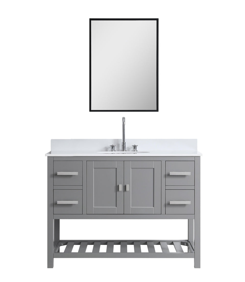 Monaco 48" Single Sink Bathroom Vanity Base Cabinet without Top - Design Element Bath Kitchen - Bathroom Vanity - Classic Gray