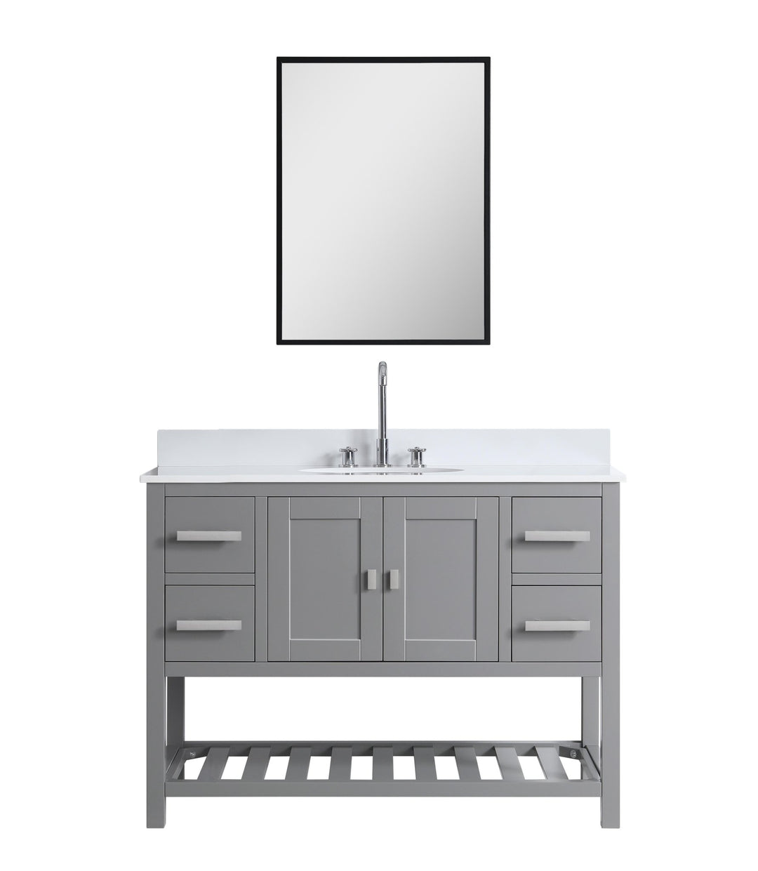 Monaco 48" Single Sink Bathroom Vanity Base Cabinet without Top - Design Element Bath Kitchen - Bathroom Vanity - Classic Gray