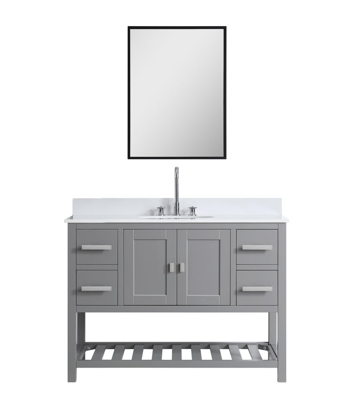 Monaco 48" Single Sink Bathroom Vanity Base Cabinet without Top - Design Element Bath Kitchen - Bathroom Vanity - Classic Gray