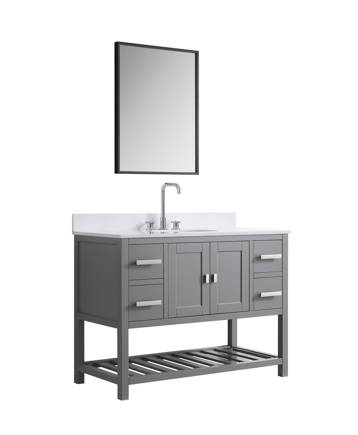 Monaco 48" Single Sink Bathroom Vanity Base Cabinet without Top - Design Element Bath Kitchen - Bathroom Vanity - Classic Gray