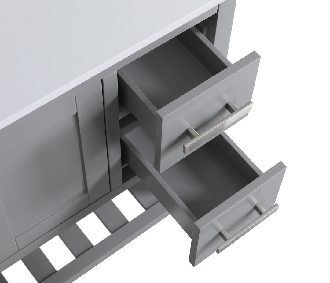 Monaco 48" Single Sink Bathroom Vanity Base Cabinet without Top - Design Element Bath Kitchen - Bathroom Vanity - Classic Gray