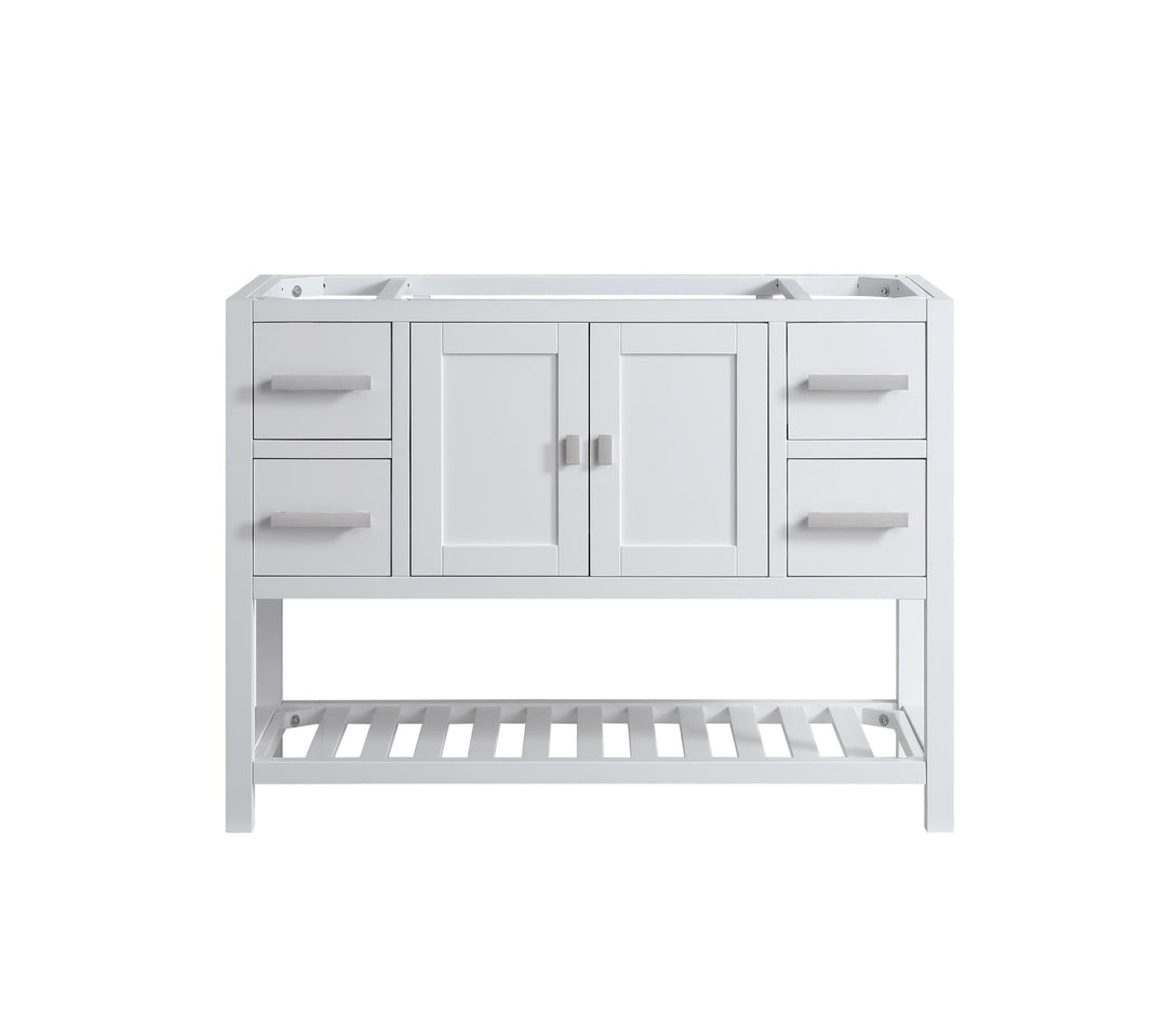 Monaco 48" Single Sink Bathroom Vanity Base Cabinet without Top - Design Element Bath Kitchen - Bathroom Vanity - Cloud White