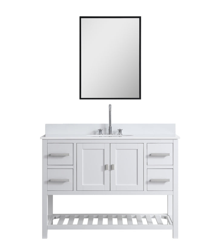 Monaco 48" Single Sink Bathroom Vanity Base Cabinet without Top - Design Element Bath Kitchen - Bathroom Vanity - Cloud White