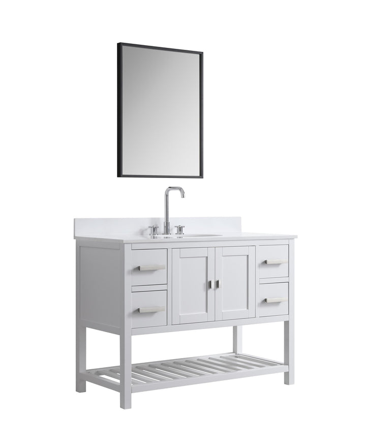 Monaco 48" Single Sink Bathroom Vanity Base Cabinet without Top - Design Element Bath Kitchen - Bathroom Vanity - Cloud White
