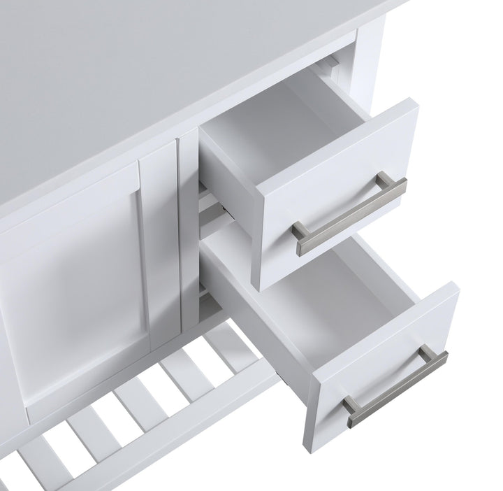 Monaco 48" Single Sink Bathroom Vanity Base Cabinet without Top - Design Element Bath Kitchen - Bathroom Vanity - Cloud White