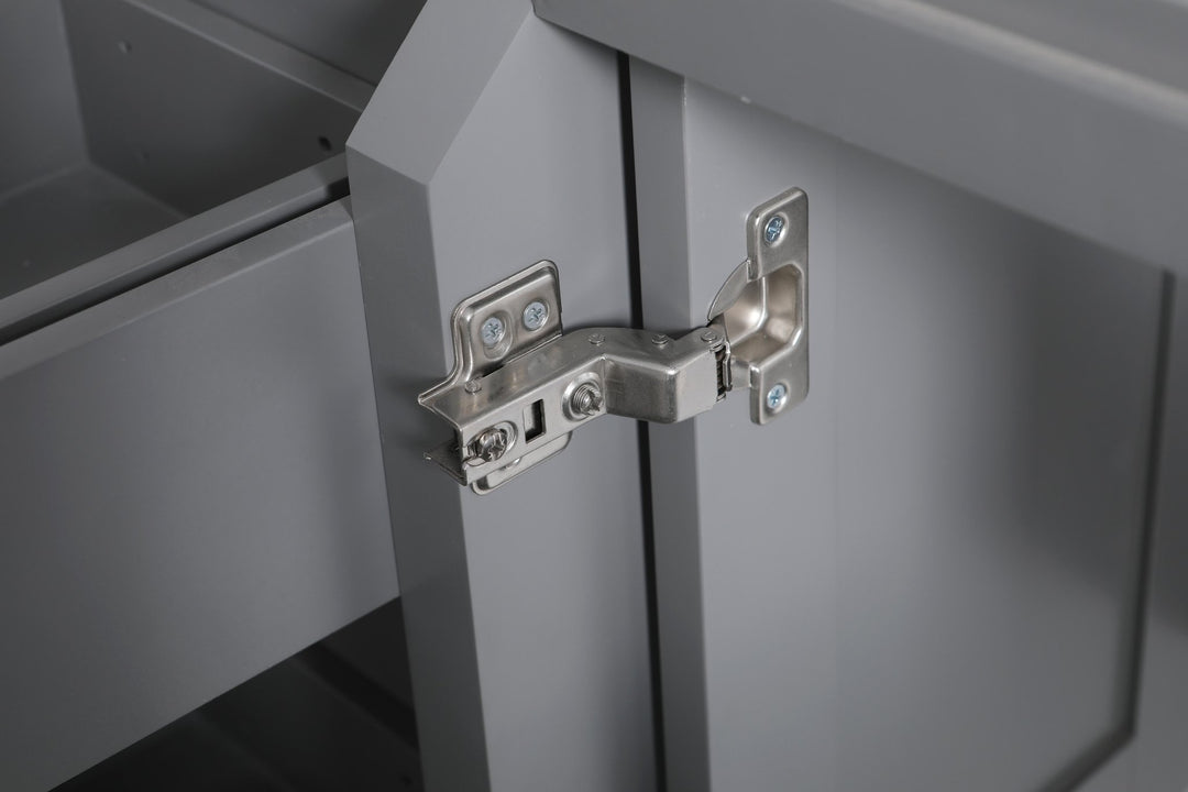 Monaco 60" Double Sink Bathroom Vanity Base Cabinet without Top - Design Element Bath Kitchen - Bathroom Vanity - Classic Gray