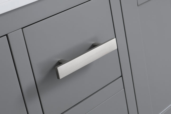 Monaco 60" Double Sink Bathroom Vanity Base Cabinet without Top - Design Element Bath Kitchen - Bathroom Vanity - Classic Gray