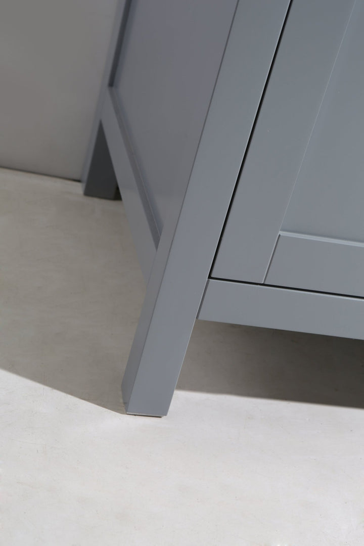 London 61" Double Sink Vanity in Gray - Design Element Bath Kitchen - Bathroom Vanity -