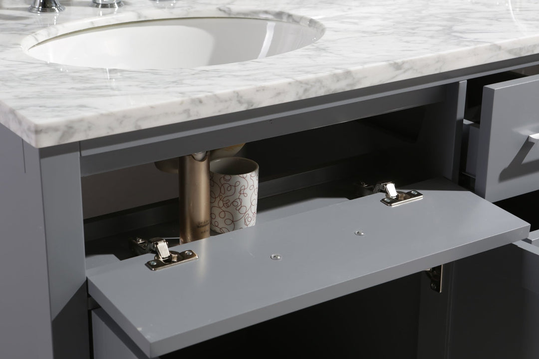 London 61" Double Sink Vanity in Gray - Design Element Bath Kitchen - Bathroom Vanity -
