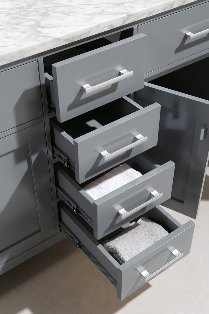 London 61" Double Sink Vanity in Gray - Design Element Bath Kitchen - Bathroom Vanity -