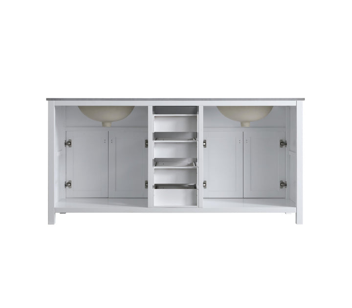 London 71.5" Double Sink Vanity Cabinet Only in White - Design Element Bath Kitchen - Bathroom Vanity -