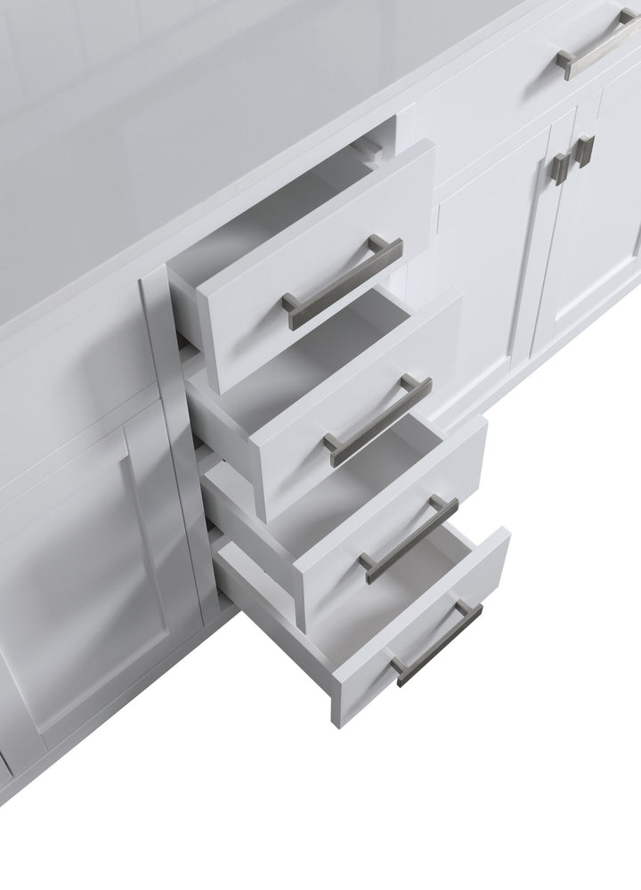 London 71.5" Double Sink Vanity Cabinet Only in White - Design Element Bath Kitchen - Bathroom Vanity -