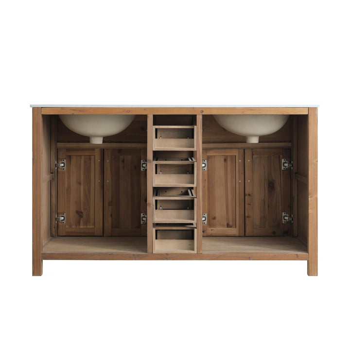 Bryson 60" Vanity Base Only in Walnut - Design Element Bath Kitchen - Bathroom Vanity -