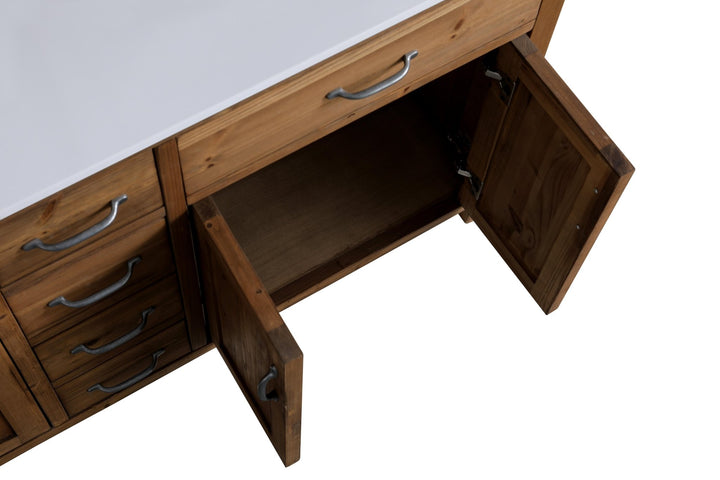 Bryson 60" Vanity Base Only in Walnut - Design Element Bath Kitchen - Bathroom Vanity -