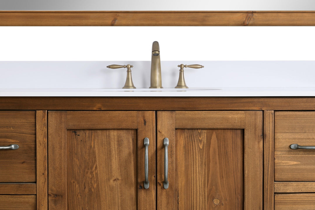 Austin 48" Vanity Base Built With Reclaimed Wood in Walnut Finish - Design Element Bath Kitchen - Bathroom Vanity -