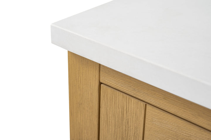 Estate 102" Double Sink Bathroom Vanity Modular Set with White Quartz Top - Design Element Bath Kitchen - Bathroom Vanity - White with Silver Satin Hardware