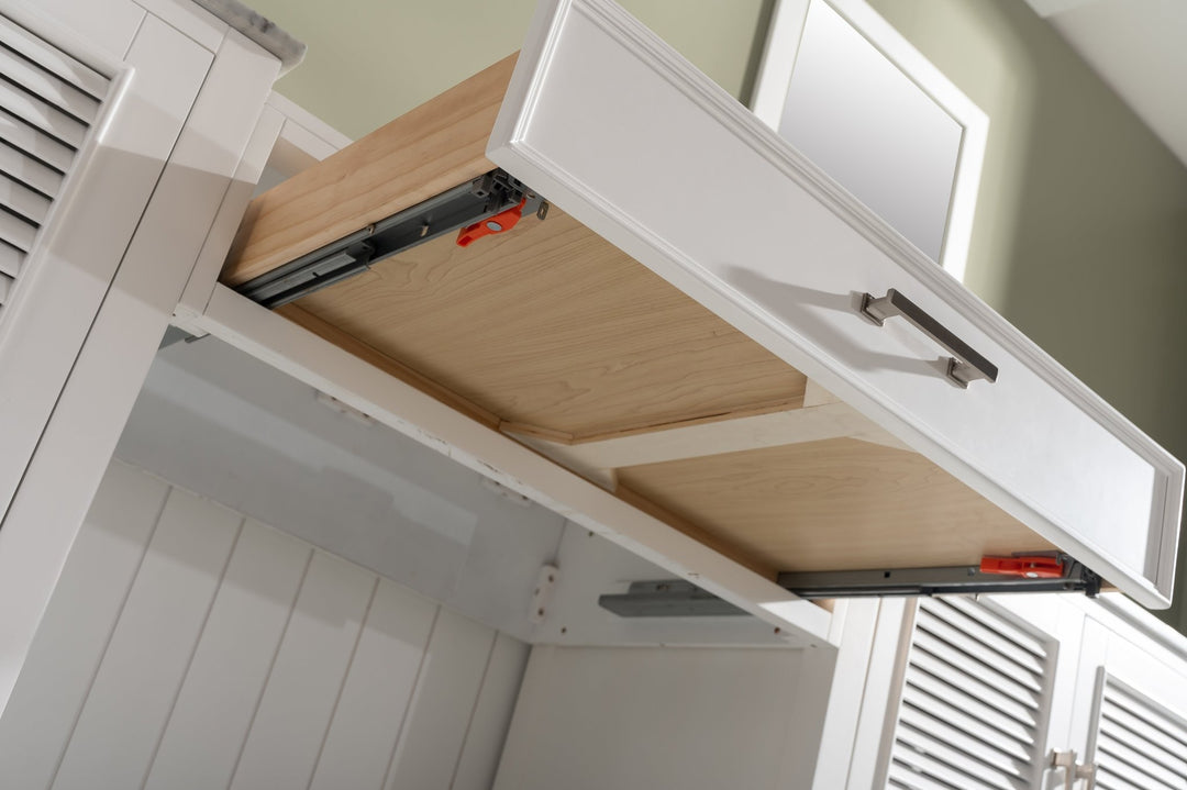 Estate 102" Double Sink Bathroom Vanity Modular Set with White Quartz Top - Design Element Bath Kitchen - Bathroom Vanity - White with Silver Satin Hardware