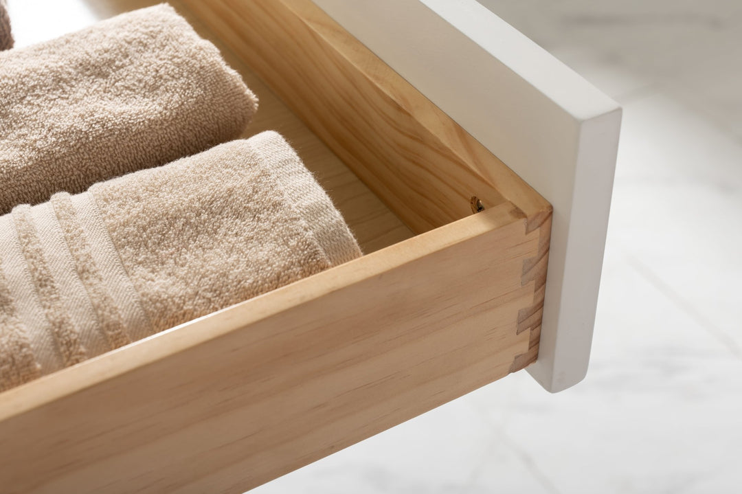 Estate 102" Double Sink Bathroom Vanity Modular Set with White Quartz Top - Design Element Bath Kitchen - Bathroom Vanity - White with Silver Satin Hardware