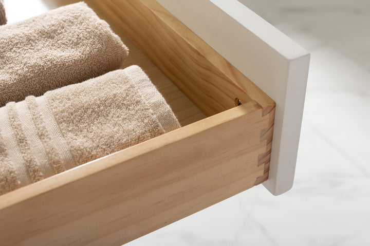 Estate 102" Double Sink Bathroom Vanity Modular Set with White Quartz Top - Design Element Bath Kitchen - Bathroom Vanity - White with Silver Satin Hardware