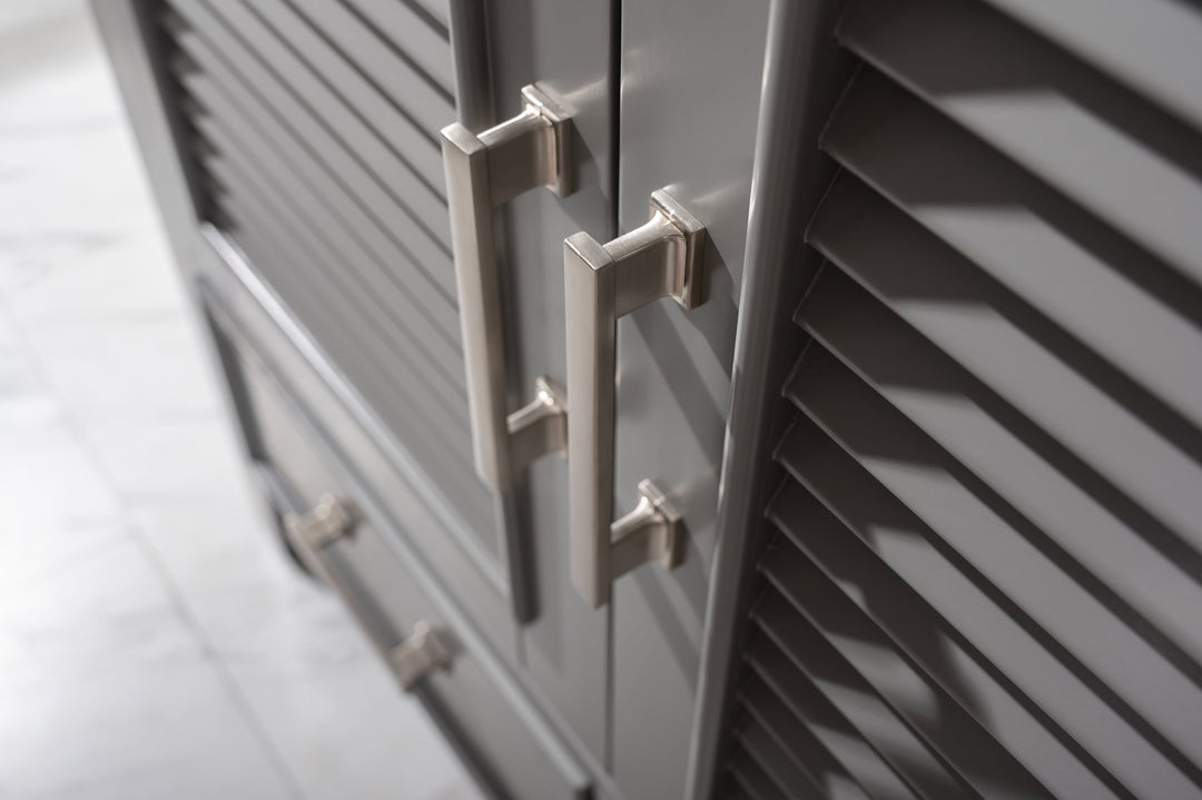 Estate 36" Single Vanity with White Quartz Top - Design Element Bath Kitchen - Bathroom Vanity - Golden Oak with Matte Black Hardware