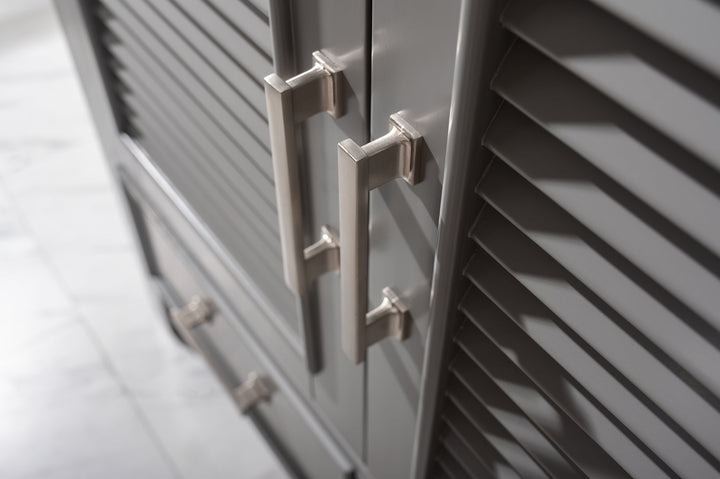 Estate 36" Single Vanity with White Quartz Top - Design Element Bath Kitchen - Bathroom Vanity - Golden Oak with Matte Black Hardware