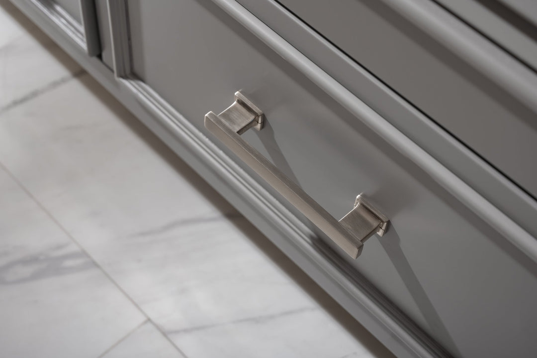 Estate 36" Single Vanity with White Quartz Top - Design Element Bath Kitchen - Bathroom Vanity - Golden Oak with Matte Black Hardware