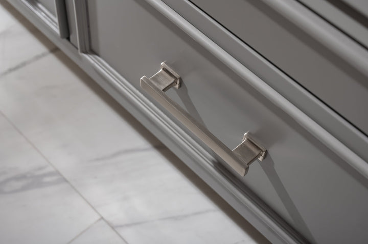 Estate 36" Single Vanity with White Quartz Top - Design Element Bath Kitchen - Bathroom Vanity - Golden Oak with Matte Black Hardware