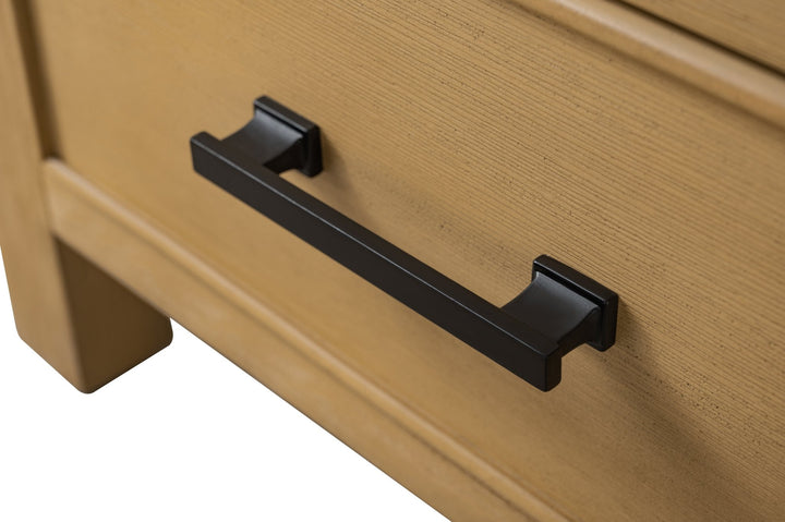 Estate 36" Single Vanity with White Quartz Top - Design Element Bath Kitchen - Bathroom Vanity - Golden Oak with Matte Black Hardware