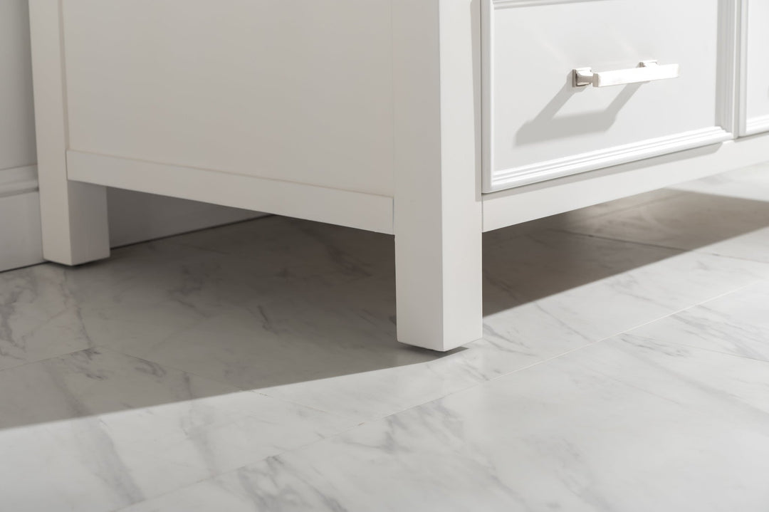 Estate 36" Single Vanity with White Quartz Top - Design Element Bath Kitchen - Bathroom Vanity - Golden Oak with Matte Black Hardware