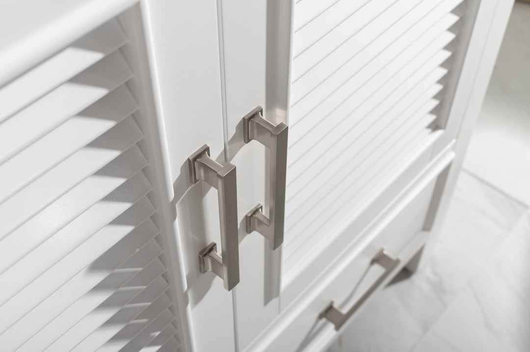 Estate 36" Single Vanity with White Quartz Top - Design Element Bath Kitchen - Bathroom Vanity - Golden Oak with Matte Black Hardware