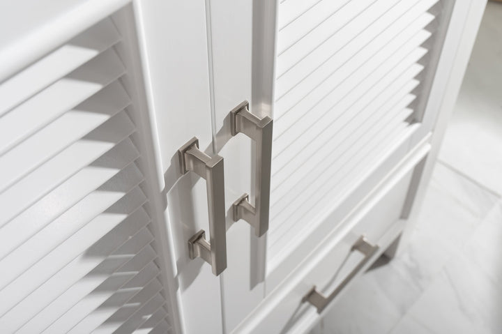 Estate 36" Single Vanity with White Quartz Top - Design Element Bath Kitchen - Bathroom Vanity - Golden Oak with Matte Black Hardware