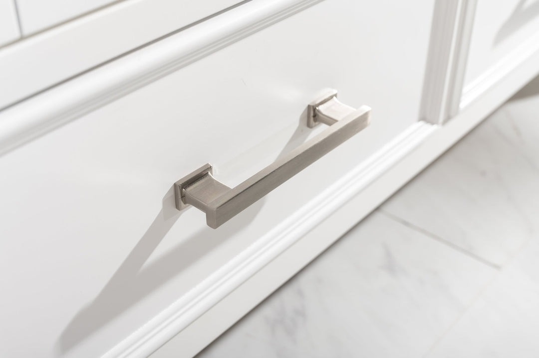 Estate 36" Single Vanity with White Quartz Top - Design Element Bath Kitchen - Bathroom Vanity - Golden Oak with Matte Black Hardware