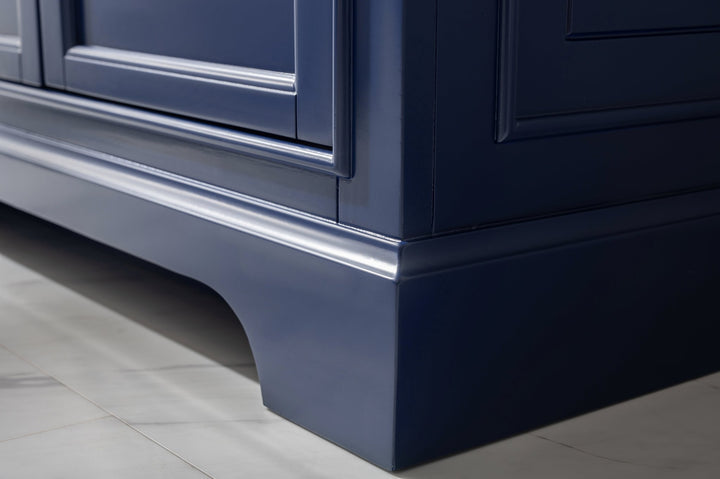 Milano 36" Single Sink Vanity with White Quartz Top - Design Element Bath Kitchen - Bathroom Vanity - Navy with Satin Gold Hardware