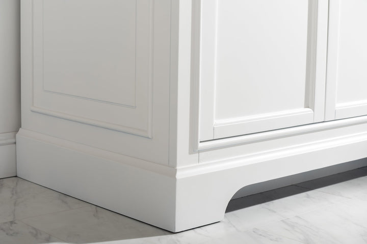 Milano 36" Single Sink Vanity with White Quartz Top - Design Element Bath Kitchen - Bathroom Vanity - Navy with Satin Gold Hardware