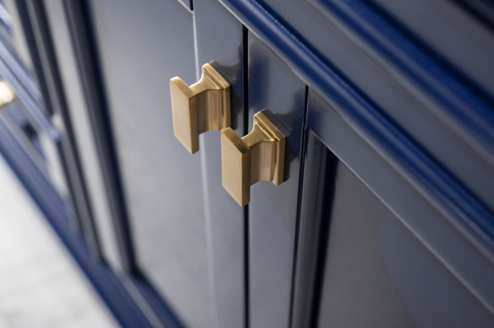 Milano 60" Single Sink Vanity with White Quartz Top - Design Element Bath Kitchen - Bathroom Vanity - Heritage Oak with Matte Black Hardware
