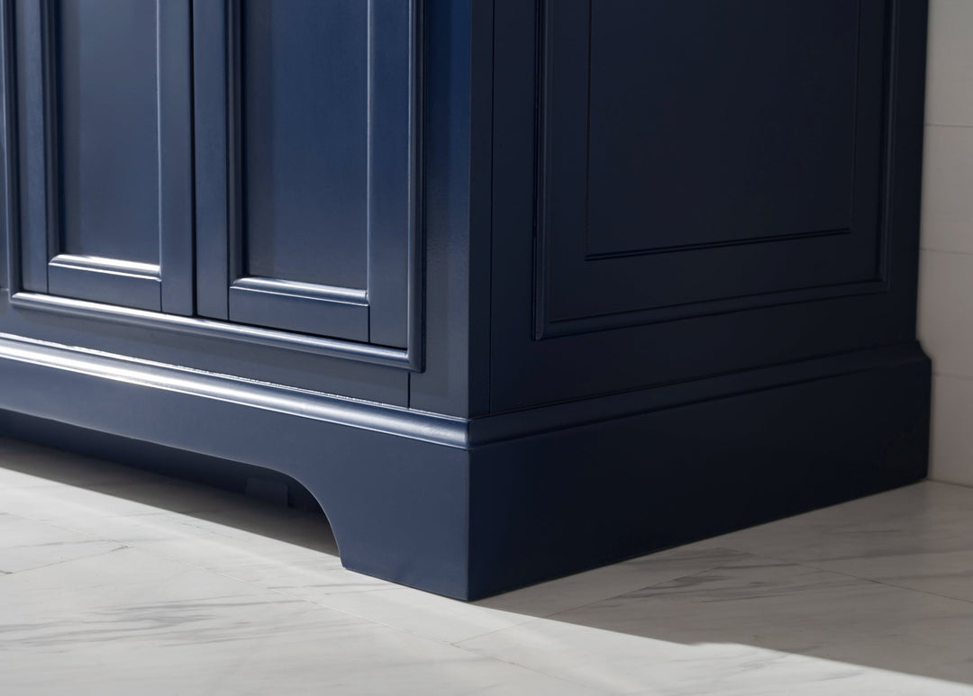 Milano 60" Single Sink Vanity with White Quartz Top - Design Element Bath Kitchen - Bathroom Vanity - Heritage Oak with Matte Black Hardware