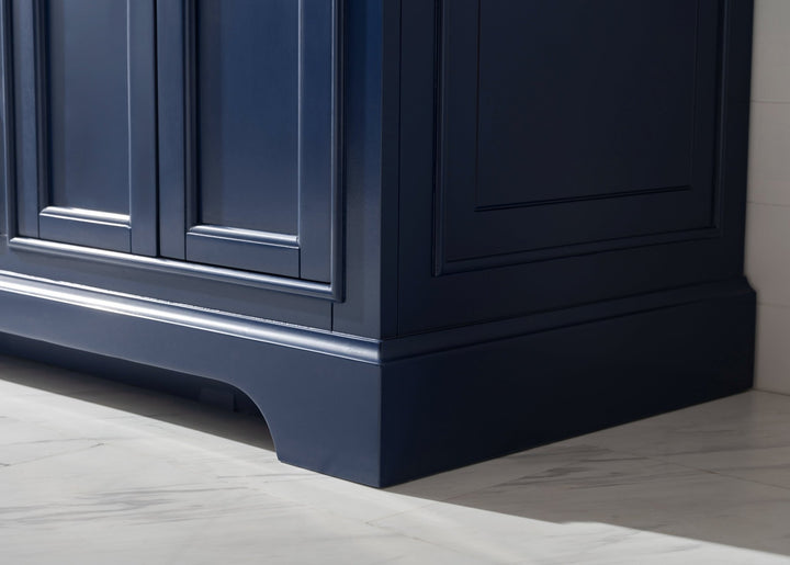 Milano 60" Single Sink Vanity with White Quartz Top - Design Element Bath Kitchen - Bathroom Vanity - Heritage Oak with Matte Black Hardware