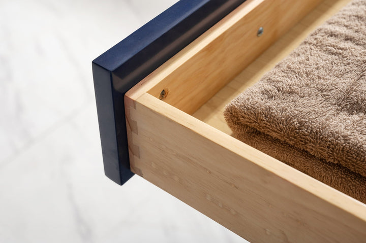 Milano 60" Single Sink Vanity with White Quartz Top - Design Element Bath Kitchen - Bathroom Vanity - Heritage Oak with Matte Black Hardware