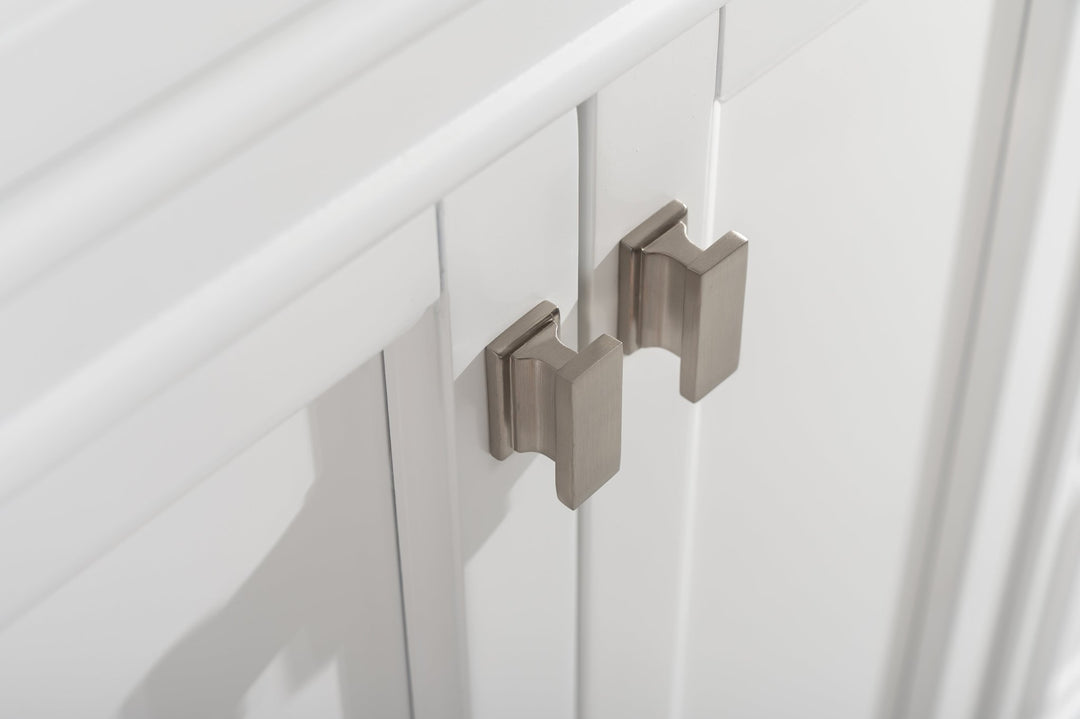 Milano 60" Single Sink Vanity with White Quartz Top - Design Element Bath Kitchen - Bathroom Vanity - Heritage Oak with Matte Black Hardware