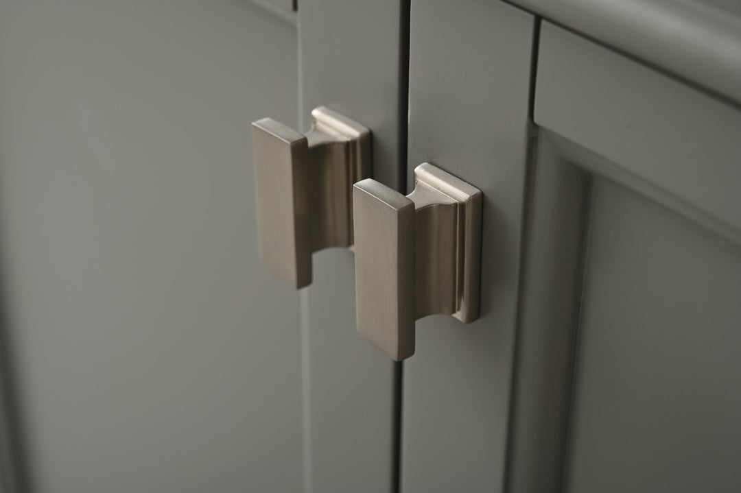 Milano 72" Double Sink Vanity with White Quartz Top - Design Element Bath Kitchen - Bathroom Vanity - Navy with Satin Gold Hardware