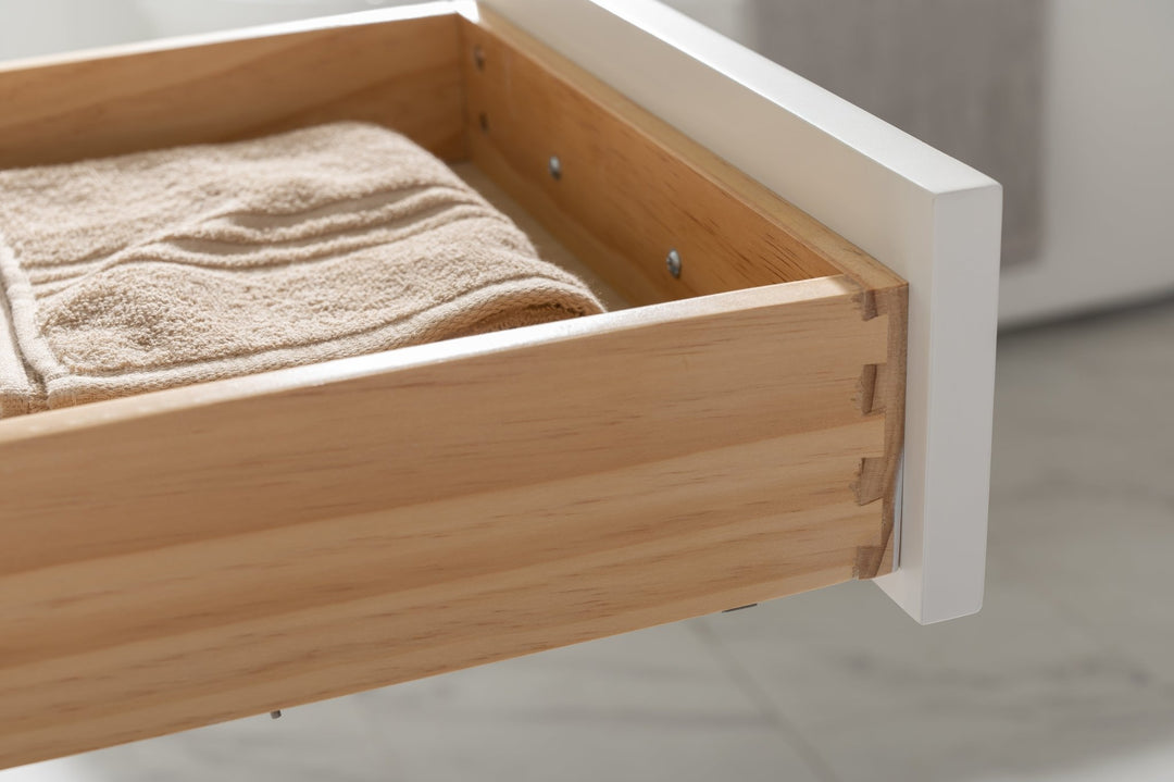 Milano 72" Double Sink Vanity with White Quartz Top - Design Element Bath Kitchen - Bathroom Vanity - Navy with Satin Gold Hardware